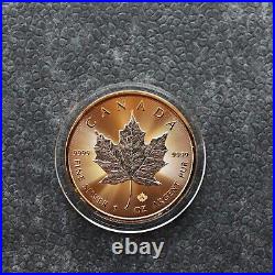 2023 1OZ Silver Silver Maple Leaf 24kt Space Gold Canada Canada NEW ONLY 500 BU