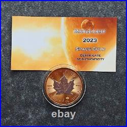 2023 1OZ Silver Silver Maple Leaf 24kt Space Gold Canada Canada NEW ONLY 500 BU