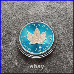 2023 1OZ Silver Silver Maple Leaf Blue Blue Space Canada NEW ONLY 500 BU