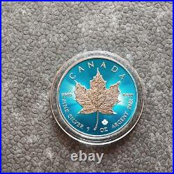 2023 1OZ Silver Silver Maple Leaf Blue Blue Space Canada NEW ONLY 500 BU