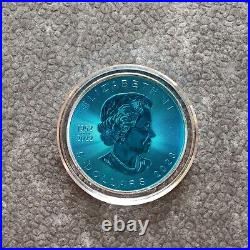 2023 1OZ Silver Silver Maple Leaf Blue Blue Space Canada NEW ONLY 500 BU