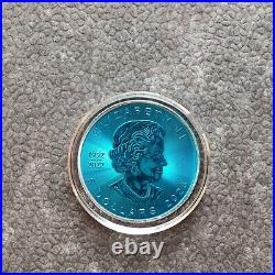 2023 1OZ Silver Silver Maple Leaf Blue Blue Space Canada NEW ONLY 500 BU