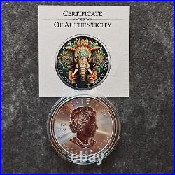 2023 1OZ Silver Silver Maple Leaf Mandala Elephant Elephant Canada Canada 100BU