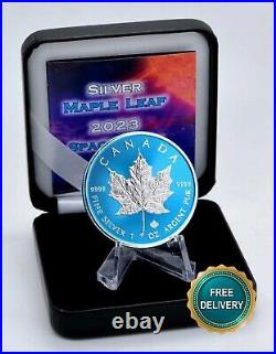 2023 1oz Silver Silver Maple Leaf Blue Blue Space Canada Canada NEW ONLY 500 BU #2