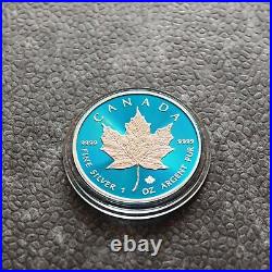 2023 1oz Silver Silver Maple Leaf Blue Blue Space Canada Canada NEW ONLY 500 BU #2