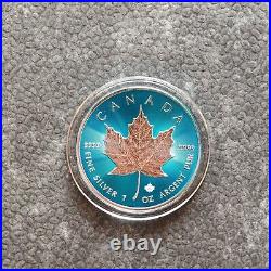 2023 1oz Silver Silver Maple Leaf Blue Blue Space Canada Canada NEW ONLY 500 BU #2