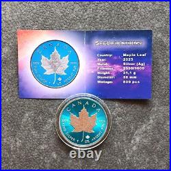 2023 1oz Silver Silver Maple Leaf Blue Blue Space Canada Canada NEW ONLY 500 BU #3