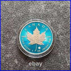 2023 1oz Silver Silver Maple Leaf Blue Blue Space Canada Canada NEW ONLY 500 BU #3