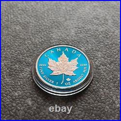 2023 1oz Silver Silver Maple Leaf Blue Blue Space Canada Canada NEW ONLY 500 BU #3