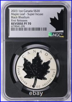 2023 $20 Canada Maple Leaf Super Incuse Black Rhodium NGC PR70 284