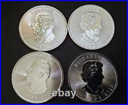 2023 & 2024 Canada Silver Maple Leaf 1 oz Coins Lot of 4 BU