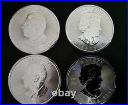 2023 & 2024 Canada Silver Maple Leaf 1 oz Coins Lot of 4 BU