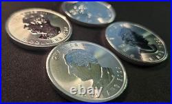 2023 & 2024 Canada Silver Maple Leaf 1 oz Coins Lot of 4 BU