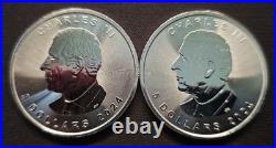 2023 & 2024 Canada Silver Maple Leaf 1 oz Coins Lot of 4 BU