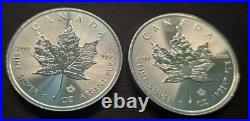2023 & 2024 Canada Silver Maple Leaf 1 oz Coins Lot of 4 BU