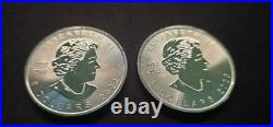 2023 & 2024 Canada Silver Maple Leaf 1 oz Coins Lot of 4 BU