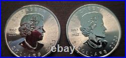 2023 & 2024 Canada Silver Maple Leaf 1 oz Coins Lot of 4 BU
