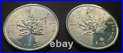 2023 & 2024 Canada Silver Maple Leaf 1 oz Coins Lot of 4 BU