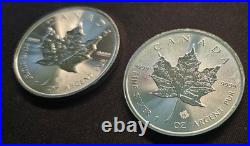 2023 & 2024 Canada Silver Maple Leaf 1 oz Coins Lot of 4 BU