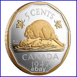 2023 2oz Silver 5-Cent 1947 Maple Leaf Mark