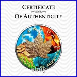 2023 4 Elements Holographic Maple Leaf 1oz Silver Coin
