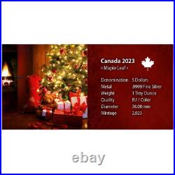 2023 $5 Christmas Train 1oz Silver Maple Leaf Coin