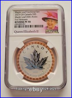 2023 CANADA 35th Anniv. Silver Maple Leaf GILT Silver/Gold REVERSE PF 70 2023 CANADA 35th Anniv. Silver Maple Leaf GILT Silver/Gold REVERSE PF 70