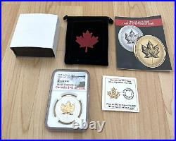 2023 Canada 1 oz Silver Maple Leaf Gilt Proof Ultra High Relief BOXCOA NGC PF70
