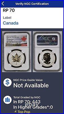 2023 Canada 1 oz Silver Maple Leaf Gilt Rev Proof Ultra High Relief OGP NGC PF70