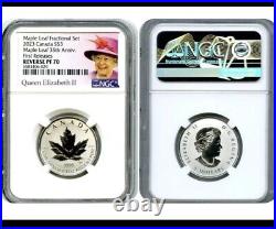 2023 Canada $3 1/4oz FINE SILVER MAPLE LEAF 35TH ANNIV NGC REVERSE PF70 FR