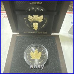 2023 Canada Maple Leaf 1 Oz. 999 Silver Round With Blk Platinum And 24k Gold