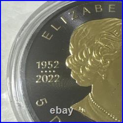 2023 Canada Maple Leaf 1 Oz. 999 Silver Round With Blk Platinum And 24k Gold