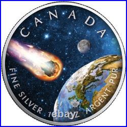 2023 Canada Meteorite The Universe Maple Leaf 1oz Silver Color Coin