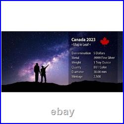 2023 Canada Meteorite The Universe Maple Leaf 1oz Silver Color Coin