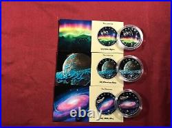2023 Canada The Universe 3 coin set with Polar Lights, Planetar Ring, Milky Way