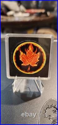 2023 Canadian Maple Eternal Flame Colorized 1 Oz. 9999 Silver Coin 079/250