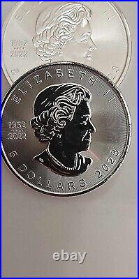 2023 Canadian Maple Leaf 1oz 9999 Silver Bullion Coins Full Tube Lot1