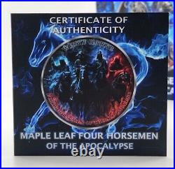 2023 Canadian Maple Leaf Four Horsemen of the Apocalypse White Horse Colorized