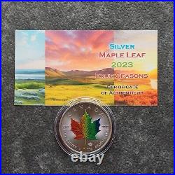 2023 Maple Leaf 1 oz Silver Silver 4 Four Seasons Canada Canada ONLY 250 BU Cert. 2