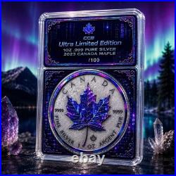 2023 Maple Leaf Diamond Dust Digital City 1oz. 999 Silver Coin in Slab