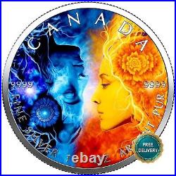 2023 Maple Leaf Tantra Love Love Peace Silver Silver Canada Canada 1 oz ONLY 100