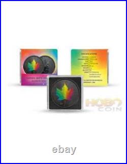 2023 Silver. 999 Maple Leaf Coin Colorized Rainbow Hologram