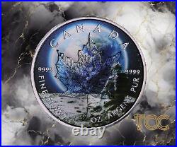 2023 View On The Moon Holographic Maple Leaf 1oz Silver Coin