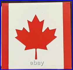 2024 1 Oz. 999 Silver Canadian Flag Maple Leaf $5 Coin Canada Color & 24K Gold