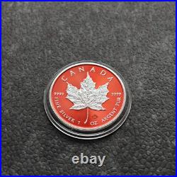 2024 1OZ Silver Canada Maple Leaf Space Red Etui Certificate NEW ONLY 250pc #5