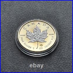 2024 1oz Silver Maple Leaf 24kt Space Gold Canada Canada NEW ONLY 500