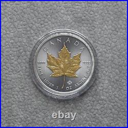 2024 1oz Silver Silver Maple Leaf 24kt Gold Treasure Canada Canada NEW ONLY 250