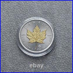 2024 1oz Silver Silver Maple Leaf 24kt Gold Treasure Canada Canada NEW ONLY 250