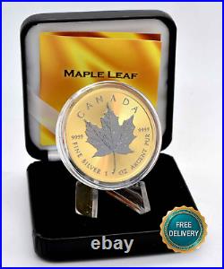 2024 1oz Silver Silver Maple Leaf 24kt Space Gold Canada Canada NEW ONLY 500 BU #2