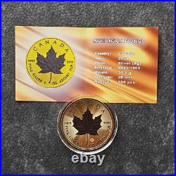 2024 1oz Silver Silver Maple Leaf 24kt Space Gold Canada Canada NEW ONLY 500 BU #2